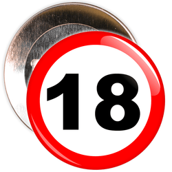 Speed Sign Themed 18th Birthday Badge