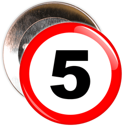 Speed Sign Themed 5th Birthday Badge