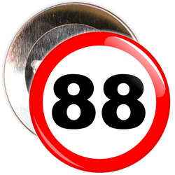 Speed Sign Themed 88th Birthday Badge