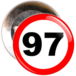 Speed Sign Themed 97th Birthday Badge