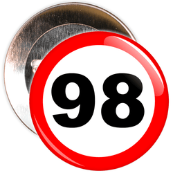 Speed Sign Themed 98th Birthday Badge