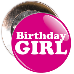 Hot Pink Birthday Girl Badge