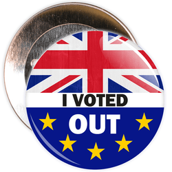 I Voted Out Brexit European Badge