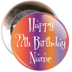 Multi Coloured Customisable Birthday Badge