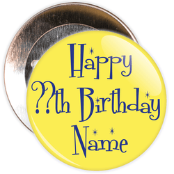 Yellow Customisable Birthday Badge