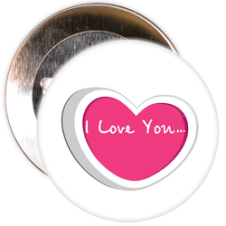 I Love You Heart Valentine's Day No Thanks Badge