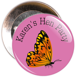 Customisable Butterfly Hen Party Badge