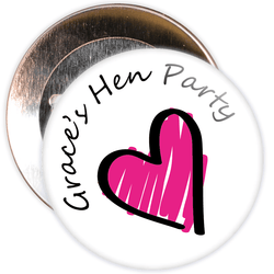 Customisable Heart Hen Party Badge