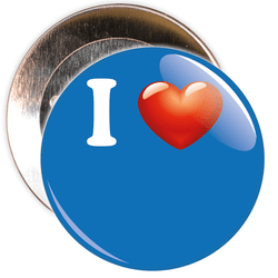 Blue Custom I Love Badge