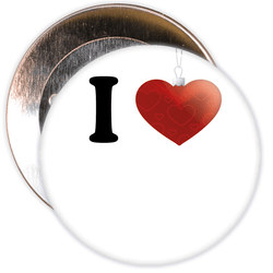 White Custom I Love Badge