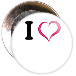White Custom I Love Badge