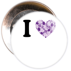 White Custom I Love Badge