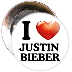 I Love Justin Bieber Badge