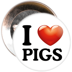 I Love Pigs Badge