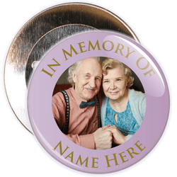 In Memory Of Photo Badge (pale lilac)