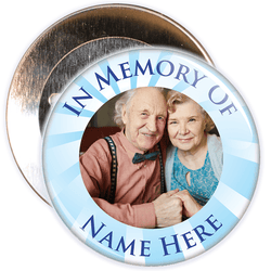 In Memory Of Photo Badge (blue rays)