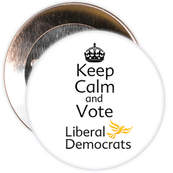 Keep Calm and Vote Liberal Democrats Badge