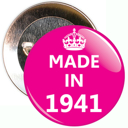 Pink Made in 1941 Birthday Badge