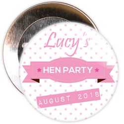 White / Pink Customisable Classy Hen Party Badge