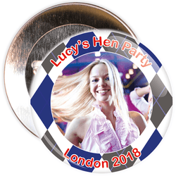 Scottish Style Tartan Hen Party Badge with Photo