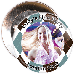 Scottish Style Tartan Hen Party Badge with Photo