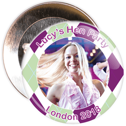 Scottish Style Tartan Hen Party Badge with Photo