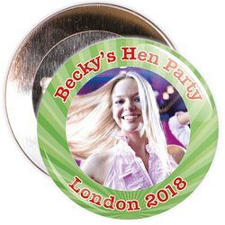 Customisable Green Hen Night Photo Badge