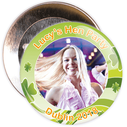 Customisable Irish Themed Photo Hen Party Badge