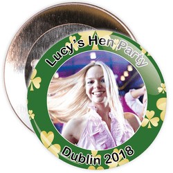 Customisable Irish Themed Photo Hen Party Badge