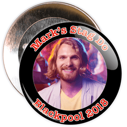 Customisable Black Stag Night Photo Badge