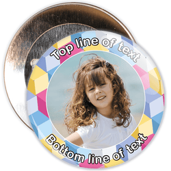 Multicoloured Bordered Photo Badge