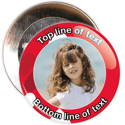 Red Heart Border Styled Photo Badge