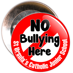 No Bullying Here Anti Bullying Badges with Custom School Name