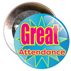 Great Attendance Badge with Blue Star Background