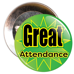 Great Attendance Badge with Green Star Background