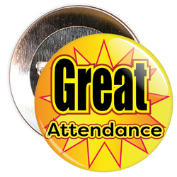 Great Attendance Badge with Orange Star Background