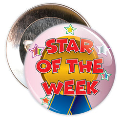 Pink Star of The Week Reward Badge