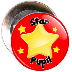 Star Pupil Badge (red)