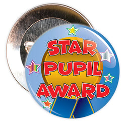 Blue Coloured Star Pupil Award Reward Badge