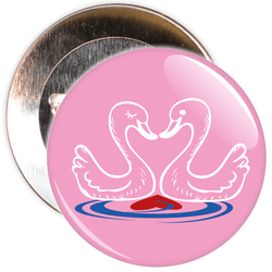 Swan / Heart Valentine's Day Badge
