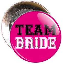 Pink and Black Team Bride Hen Badge
