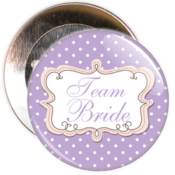 Lilac Polka Dot Style Team Bride Hen Night Badge