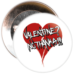 Heart Valentine's Day No Thanks Badge