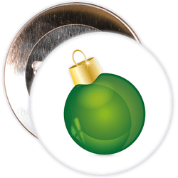 Green Christmas Baubel Badge