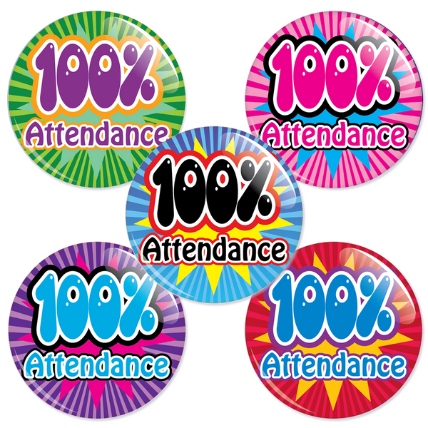 100% Attendance Badge Bucket