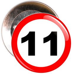 Speed Sign Themed 11th Birthday Badge