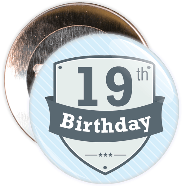 Vintage Retro 19th Birthday Badge