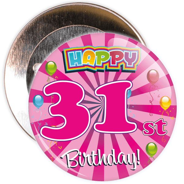 Pink 31st Birthday Badge