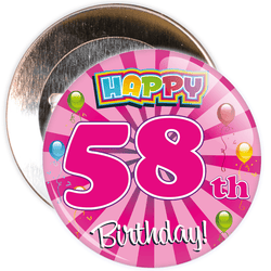 58th Birthday Badge