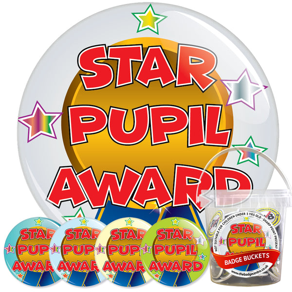 Star Pupil Award Badge Bucket